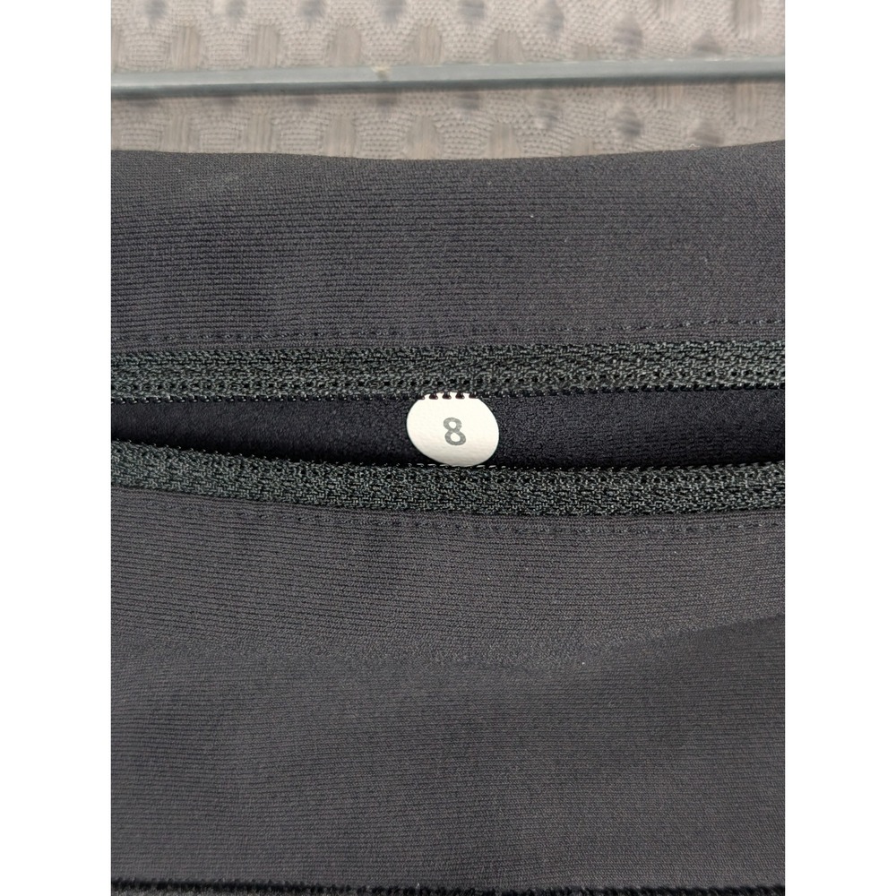 Lululemon Run Reflect Crop Black Reflective Running Leggings Zip Pocket Size 8 - Picture 14 of 16
